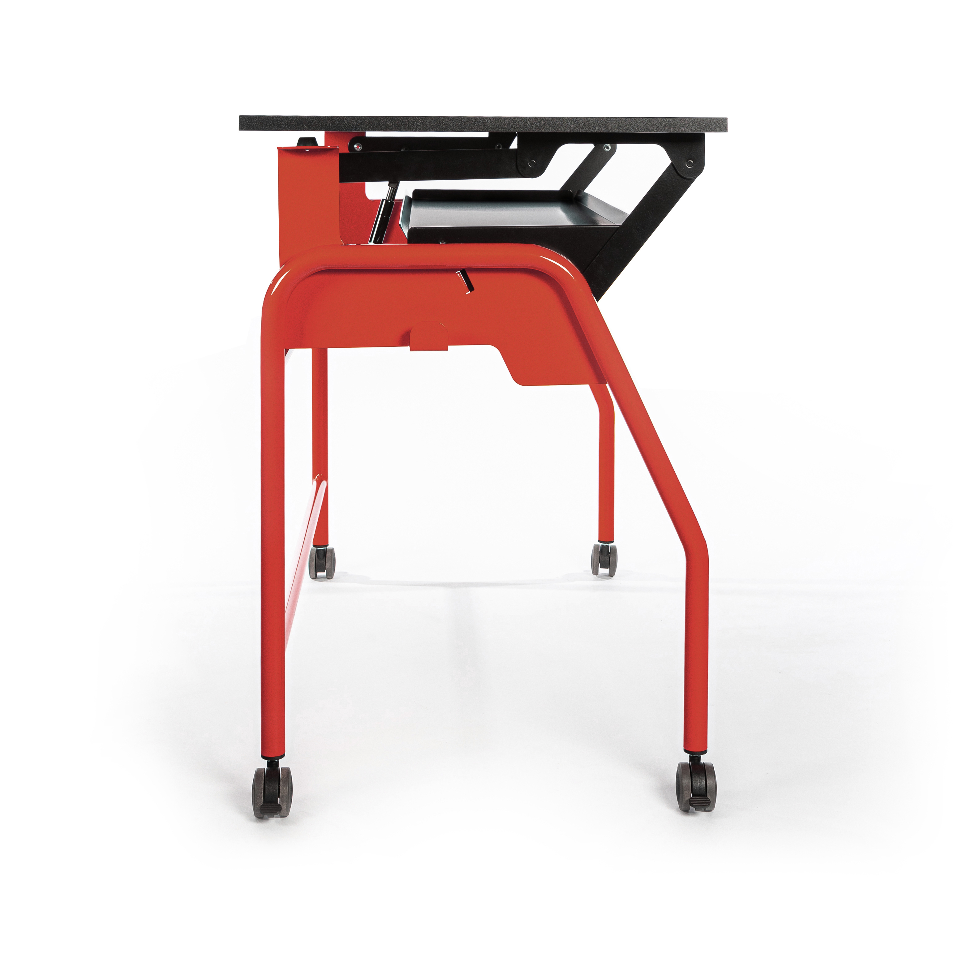 Table-tableau BIPLAN avec tablette plateau stratifié blanc - 125 x 60 x 62,5 cm - piétement métallique 4 pieds -