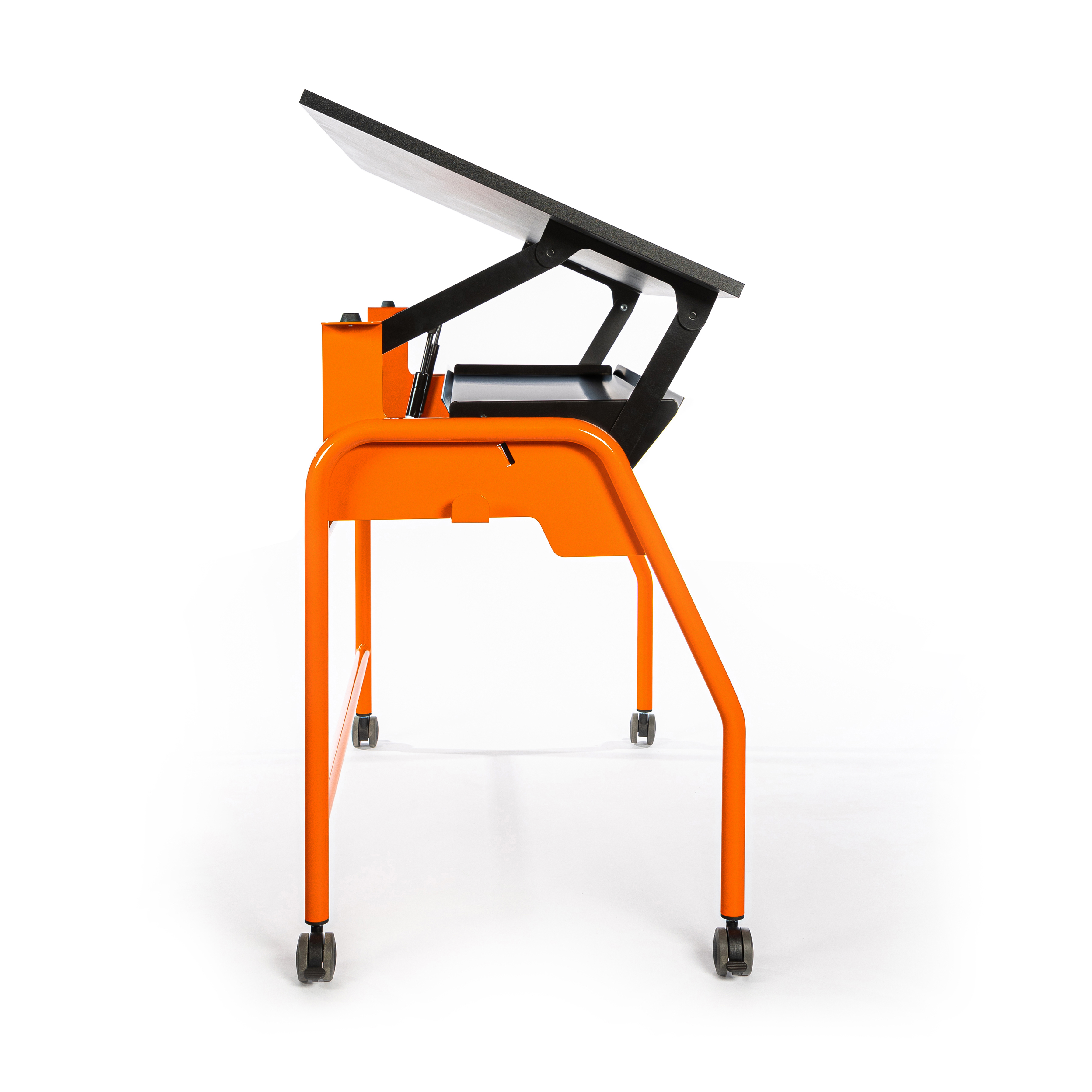 Table-tableau BIPLAN avec tablette plateau stratifié blanc - 125 x 60 x 62,5 cm - piétement métallique 4 pieds -