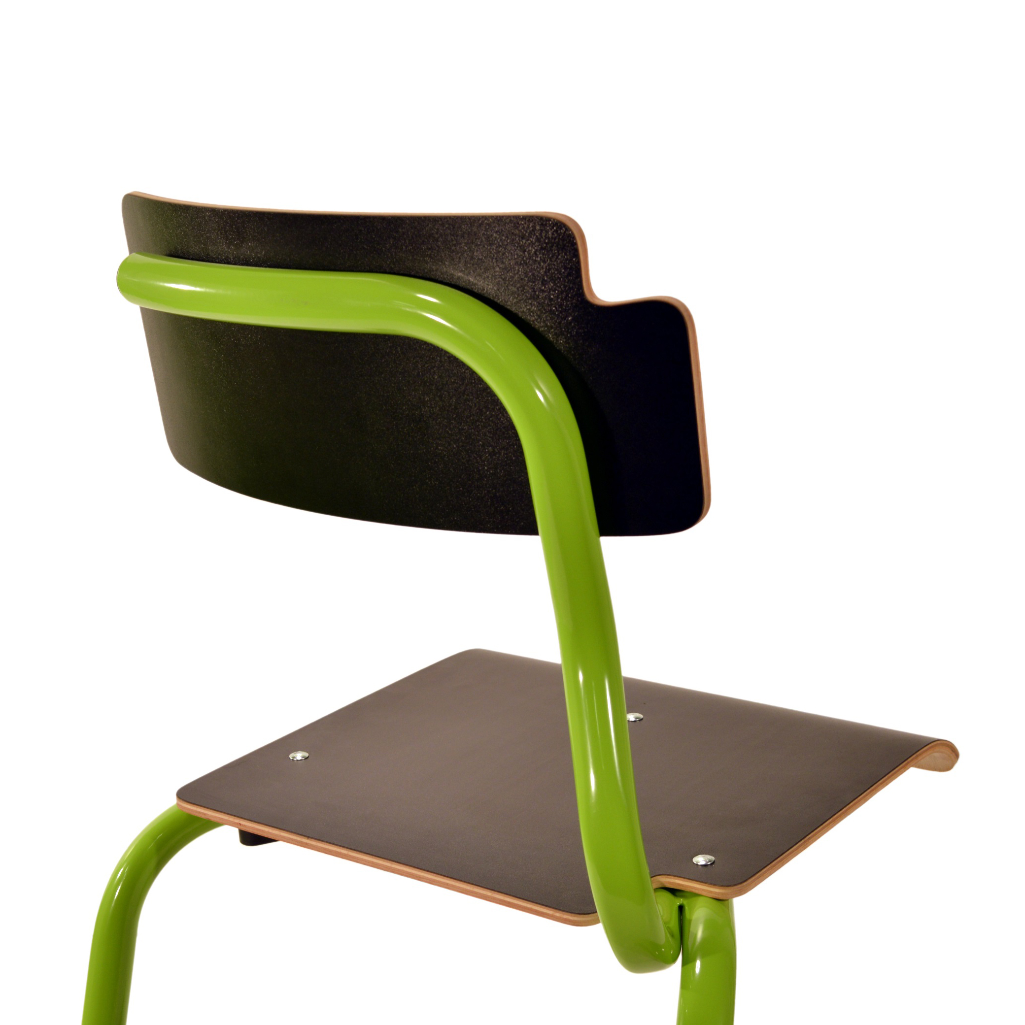 Chaise gamme 3.4.5 - T6 - en appui sur table dossier et assise multiplis hêtre - piétement aluminium -