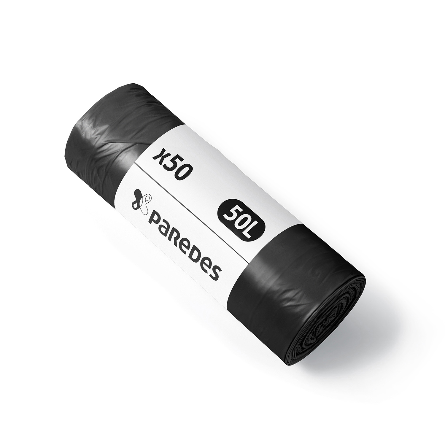 Sac à déchets légers - lien fixe - 50 l - ép. 14 µm - noir - 20 cartons de 500 - PAREDES