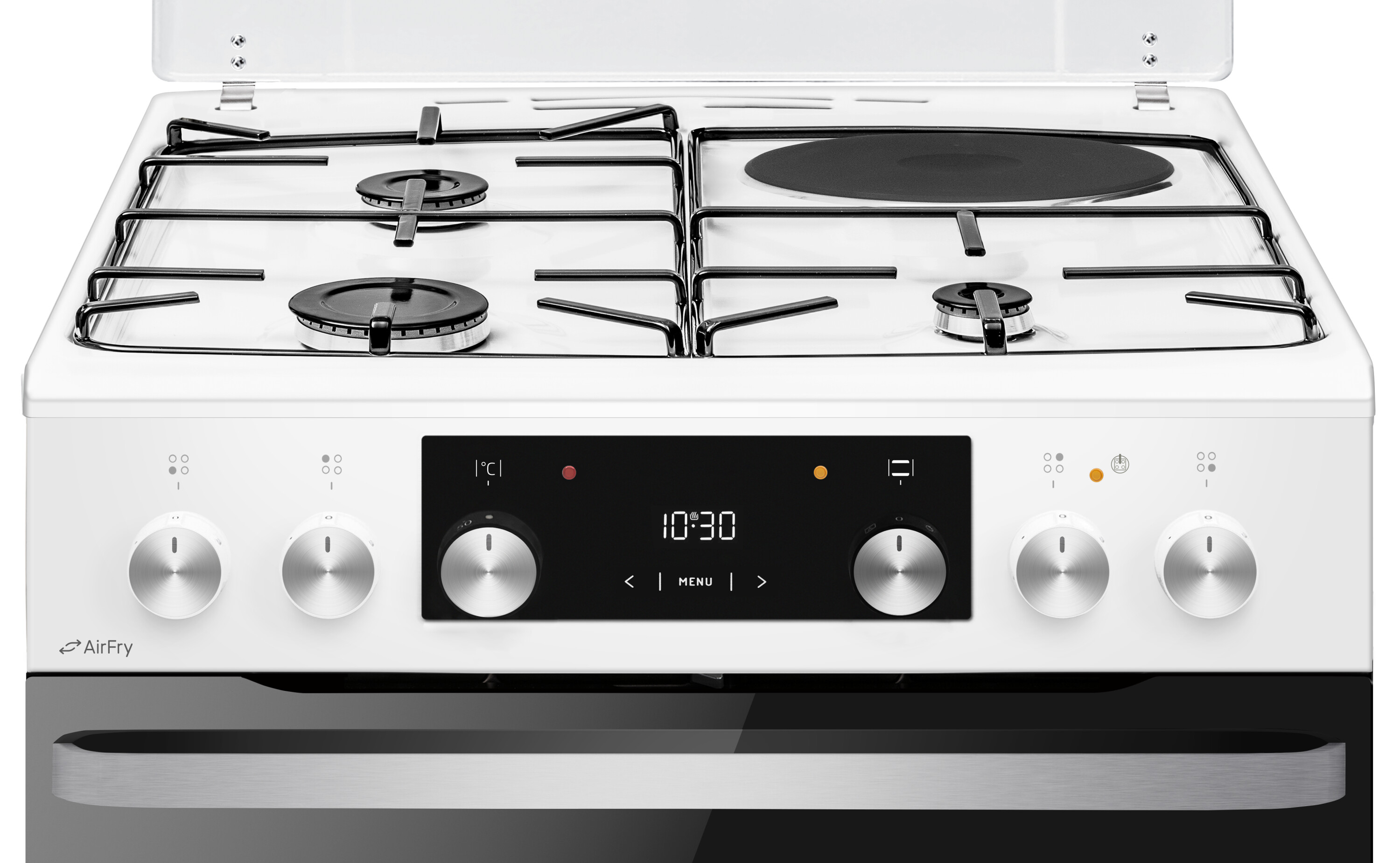 Cuisinière électrique 4 feux avec couvercle et four convection naturelle Amica ACM7035rb