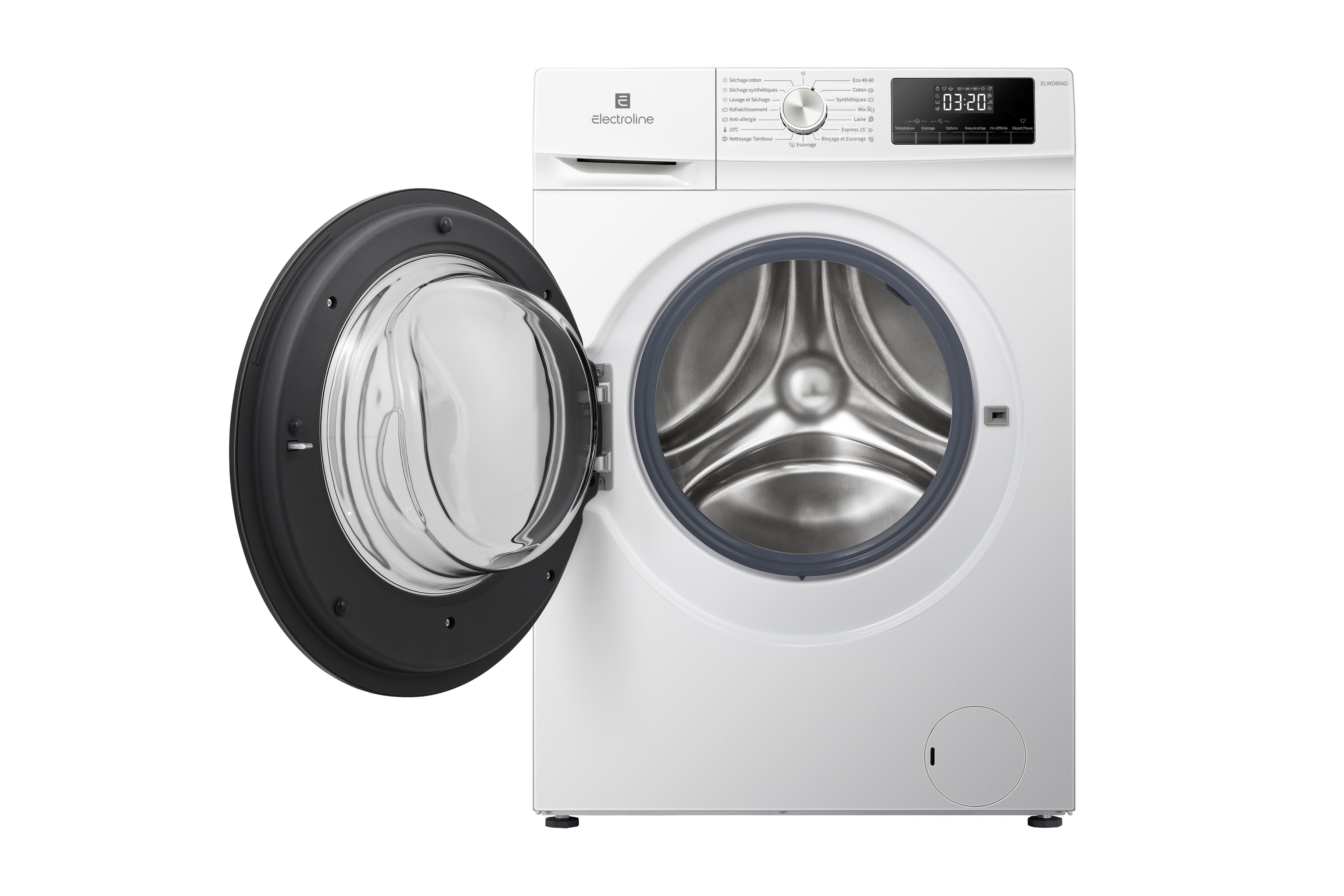 Lave-linge séchant frontal 8 kg - séchage 5 kg Electroline ELWD85AD - classe A