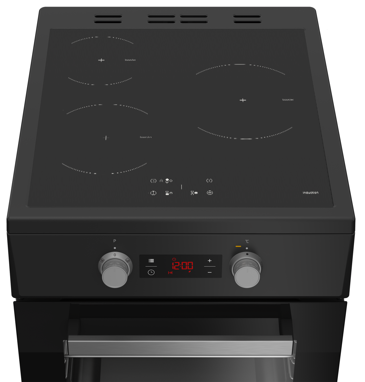 Cuisinière induction petite largeur 3 foyers et four chaleur tournante Beko FSE58301BC