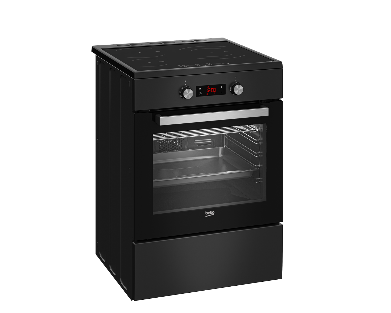 Cuisinière induction 3 foyers et four chaleur tournante - Beko FSE68304MAPS - classe A + - pyrolise