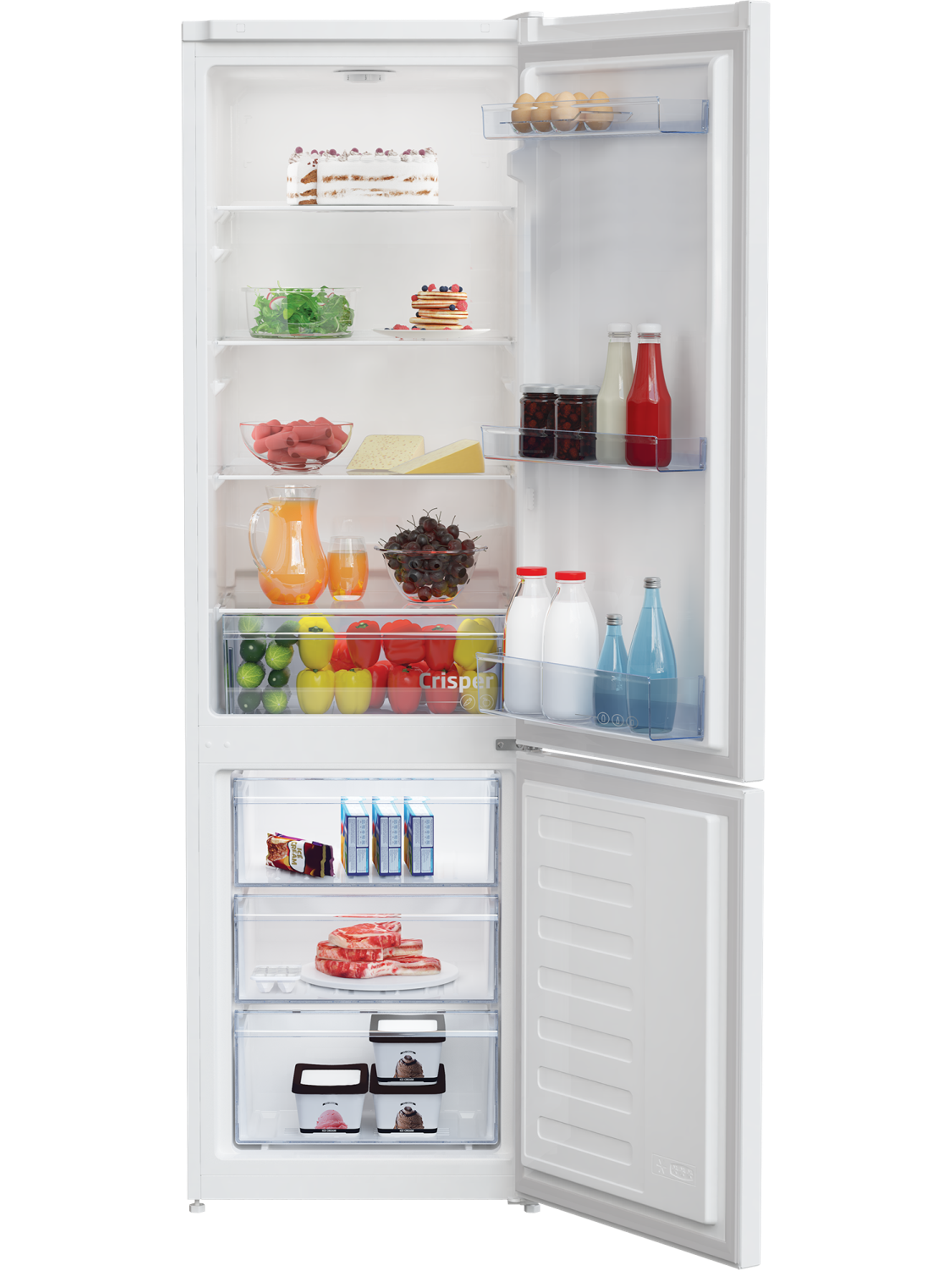 Réfrigérateur combiné enchâssable 204 l Beko RCSA300K40WN - classe E - hauteur entre 176 et 186 cm