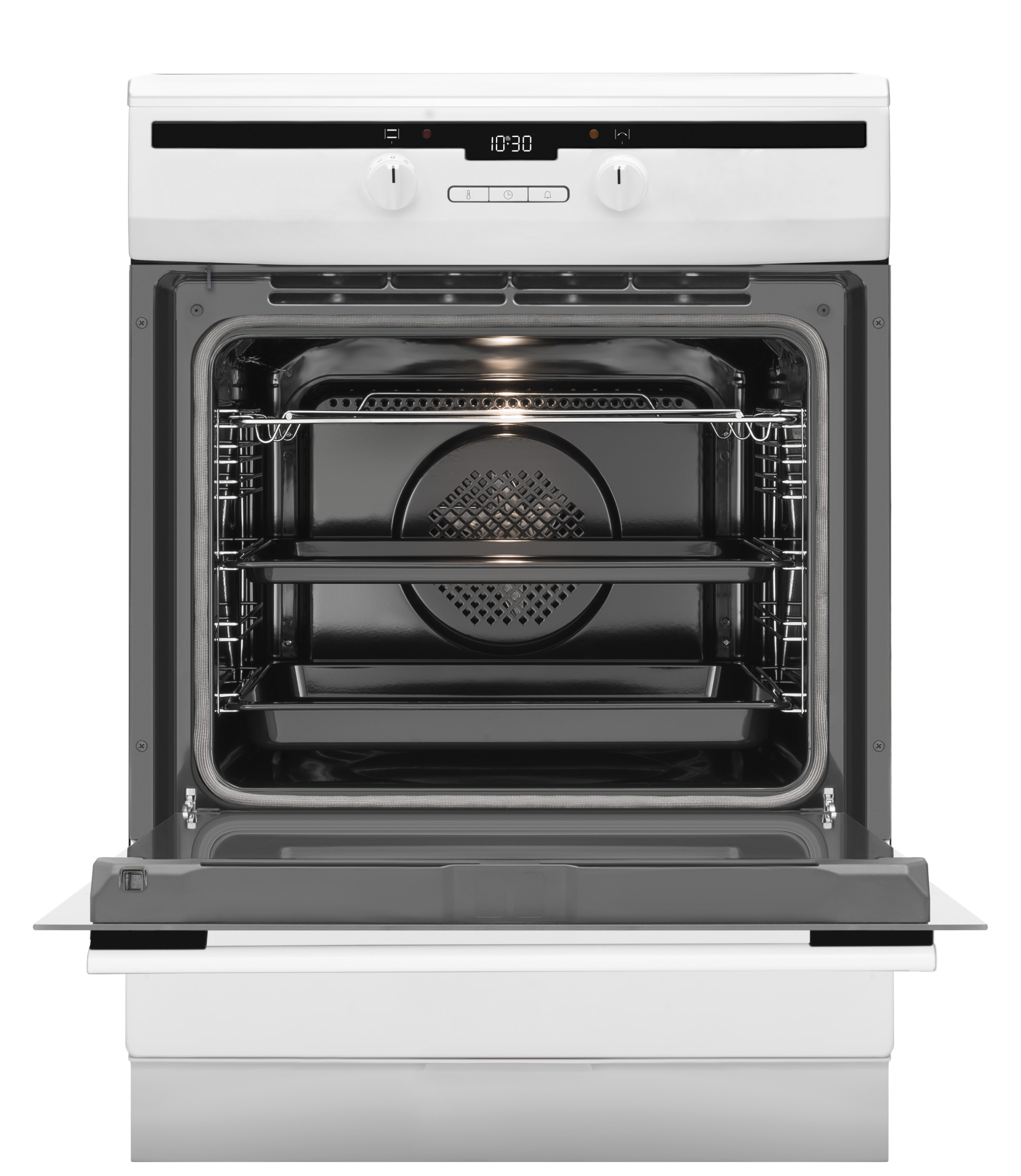Cuisinière induction 3 foyrs et four chaleur tournante porte froide Thomson TIMP63.3WH
