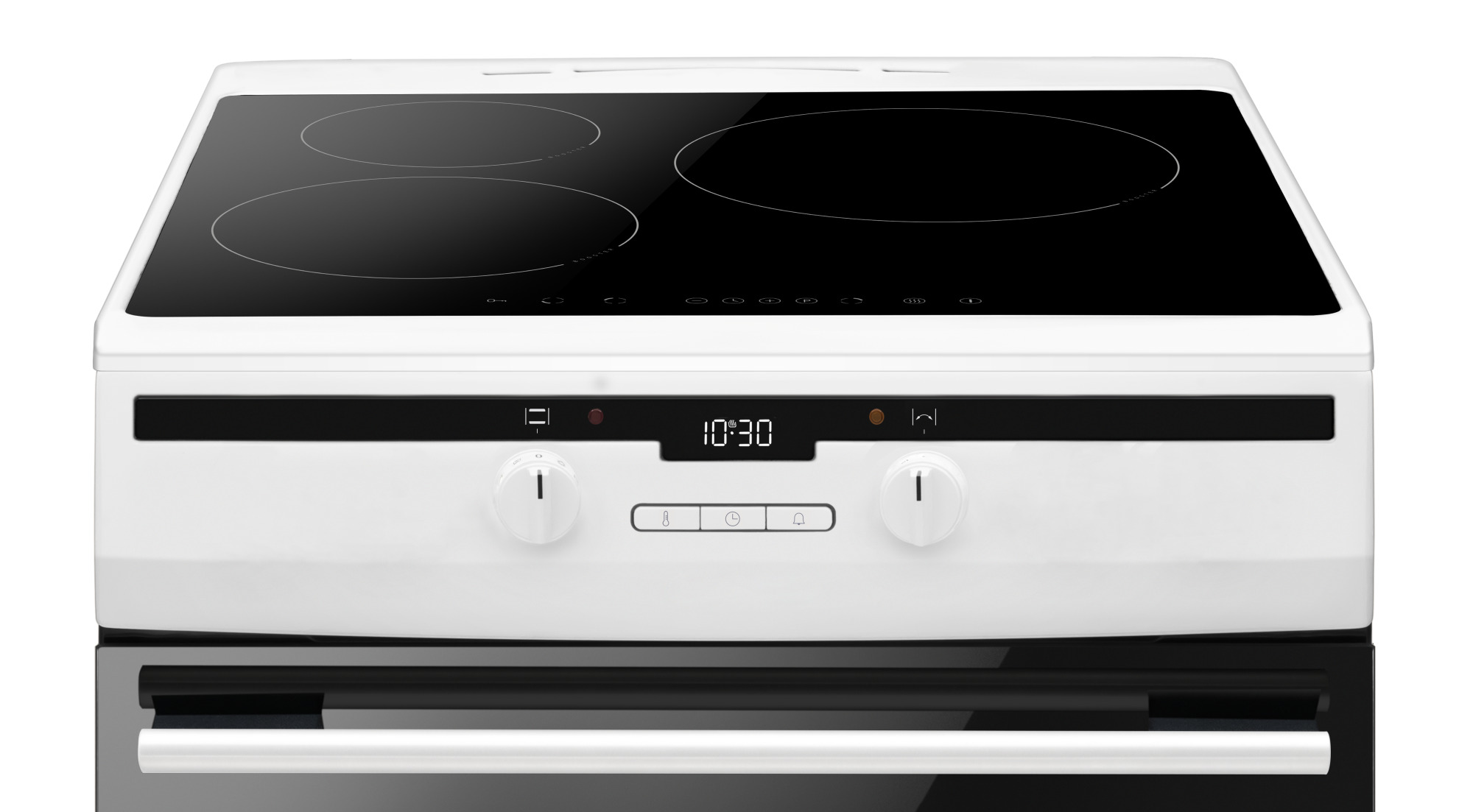 Cuisinière induction 3 foyrs et four chaleur tournante porte froide Thomson TIMP63.3WH