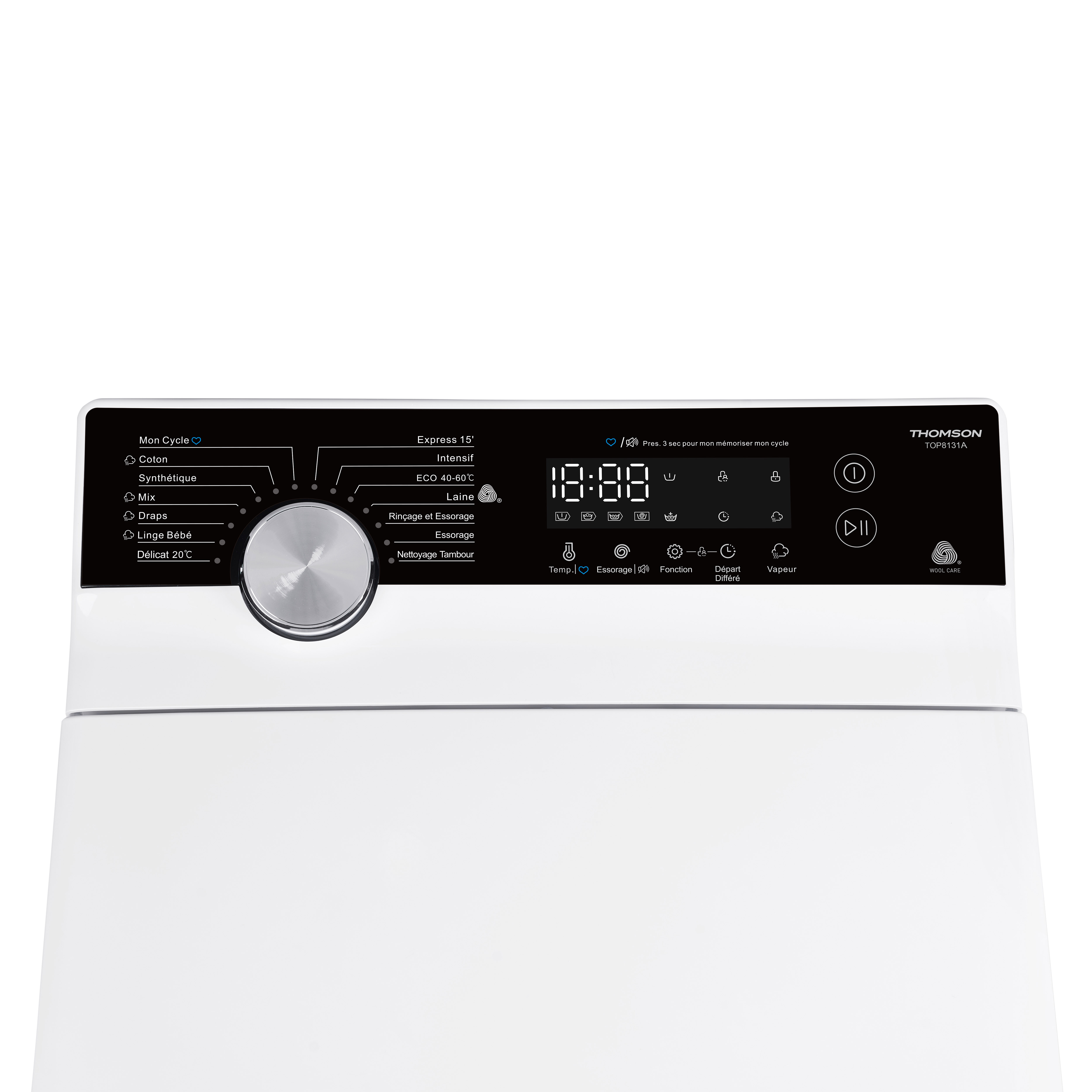 Lave-linge top 8 kg 1300 tours Thomson TOP8131A - classe A