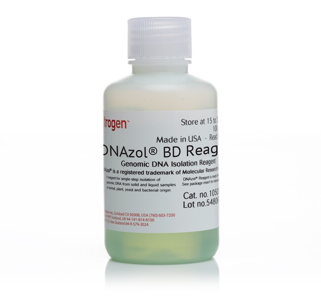 DNAzol BD Reagent, for isolation of genomic DNA from whole blood