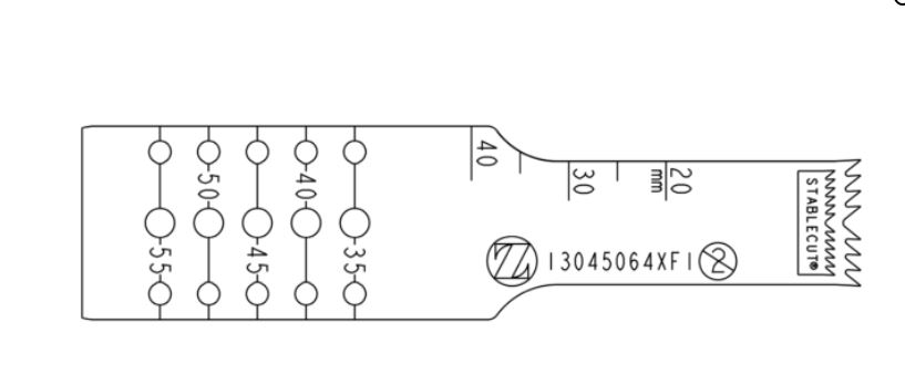 Lame sagittale 1,19 x 65 x 13 mm type GTS - stérile - longueur utile ajustable 55 - 75 mm