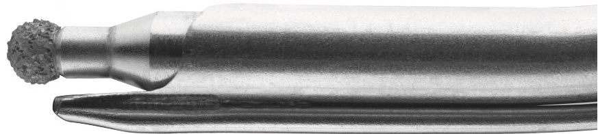 Fraise diamantée coudée 15° - Ø 2,5 mm - l. 11 cm - lot de 3 - fraise pour chirurgie de la DCR