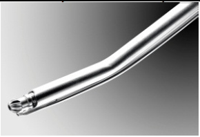 Fraise coupante coudée 15° - Ø 4 mm - l. 11 cm - x3 - fraise pour chirurgie de la DCR