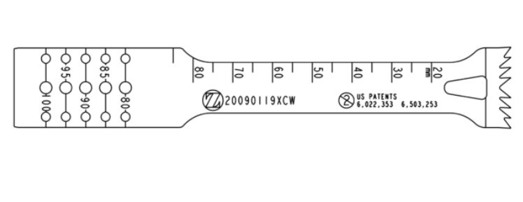 Lame sagittale 1,19 x 90 x 13/20 mm type GTS Coarse - stérile - longueur utile ajustable 80 - 100 mm