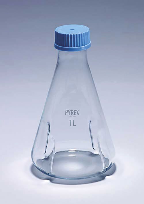 Fiole conique 2000ml avec déflecteurs et bouchon à vis