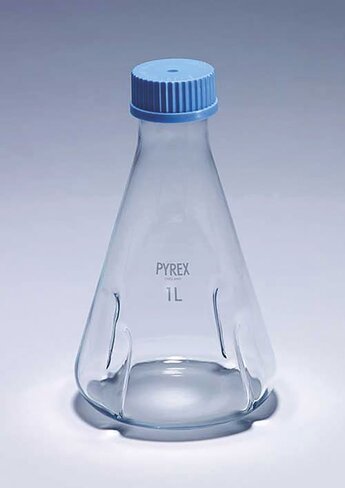 Fiole conique 2000ml avec déflecteurs et bouchon à vis