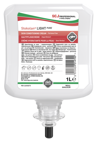 Crème de soin mains Stokolan Light PURE - carton de 6 x 1L