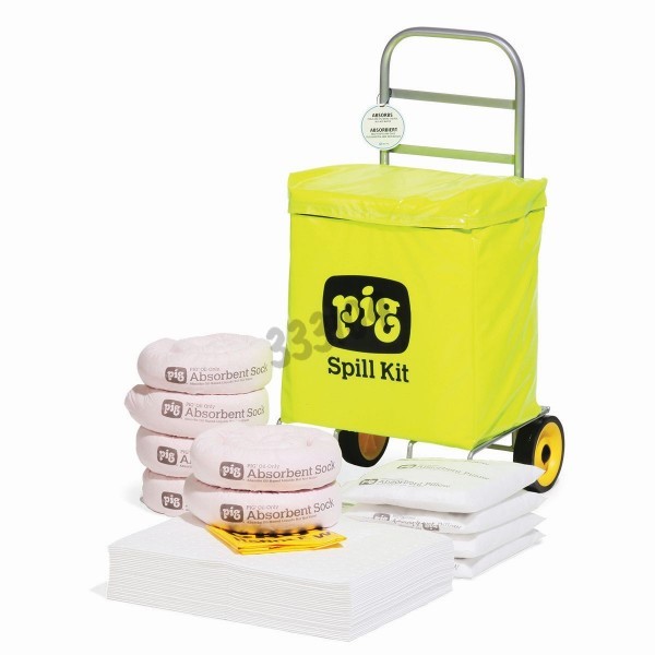 Kit anti-déversement sur roulettes Pig hydrophobe pour huiles