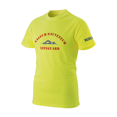 T-shirt jaune fluo SW070 - Polyester coton - manches raglantes - minimum de commande 100 pièces