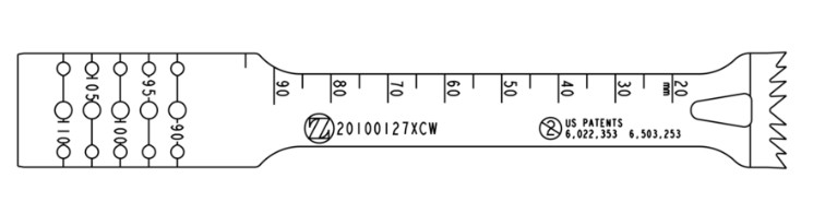 Lame sagittale 1,27 x 100 x 13/20 mm type GTS Coarse - stérile - longueur utile ajustable 90 - 110 mm