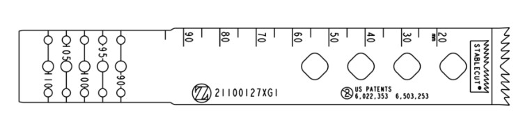 Lame sagittale 1,27 x 100 x 21 mm type GTS - stérile - longueur utile ajustable 90 - 110 mm