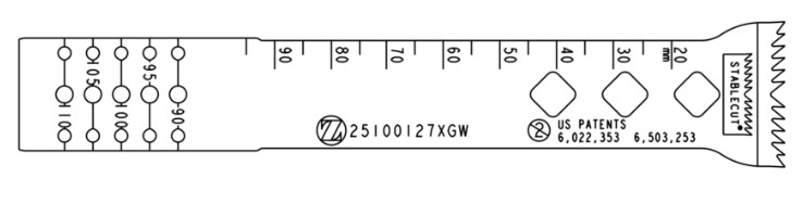 Lame sagittale 1,27 x 100 x 21/25 mm type GTS - stérile - longueur utile ajustable 90 - 110 mm