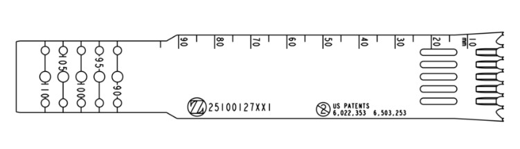 Lame sagittale 1,27 x 100 x 25 mm type Tiger - stérile - longueur utile ajustable 90 - 110 mm