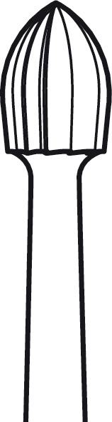 Fraise flamme, type midas ELAN 4 pour pièce à main 1 anneau - Ø 4,0 mm