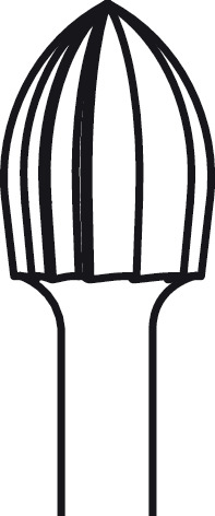 Fraise flamme, type midas ELAN 4 pour pièce à main 1 anneau - Ø 5,0 mm