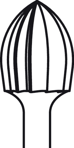 Fraise flamme, type midas ELAN 4 pour pièce à main 1 anneau - Ø 6,0 mm