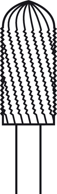 Fraise cylindrique, fraisage doux ELAN 4 pour pièce à main 1 anneau - Ø 5,0 mm