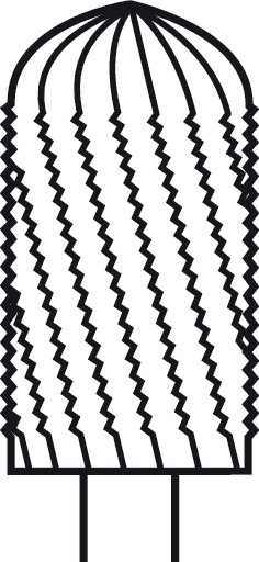 Fraise cylindrique, fraisage doux ELAN 4 pour pièce à main 1 anneau - Ø 6,0 mm