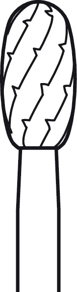 Fraise ovale ELAN 4 pour pièce à main 1 anneau - Ø 4,0 mm