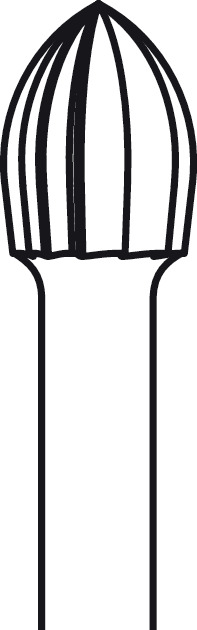 Fraise flamme type Midas ELAN 4 pour pièce à main 2 anneaux - Ø 5,0 mm