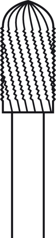 Fraise cylindrique fraisage doux ELAN 4 pour pièce à main 2 anneaux - Ø 5,0 mm