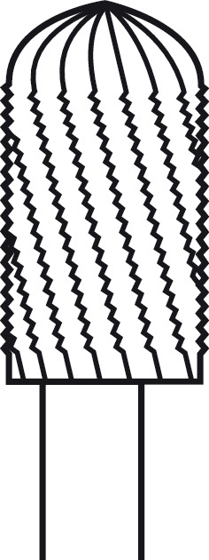 Fraise cylindrique fraisage doux ELAN 4 pour pièce à main 2 anneaux - Ø 6,0 mm