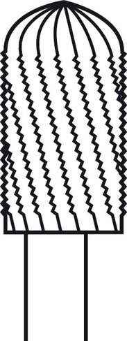 Fraise cylindrique fraisage doux ELAN 4 pour pièce à main 2 anneaux - Ø 6,0 mm