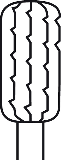 Fraise cylindrique standard ELAN 4 pour pièce à main 1 anneau - Ø 5,0 mm