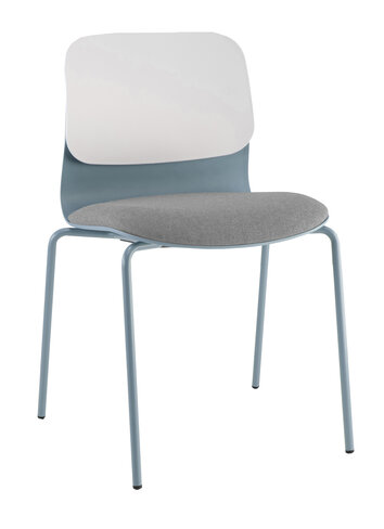 Chaise 4 pieds époxy Klik - assise tissu - dossier polypropylène