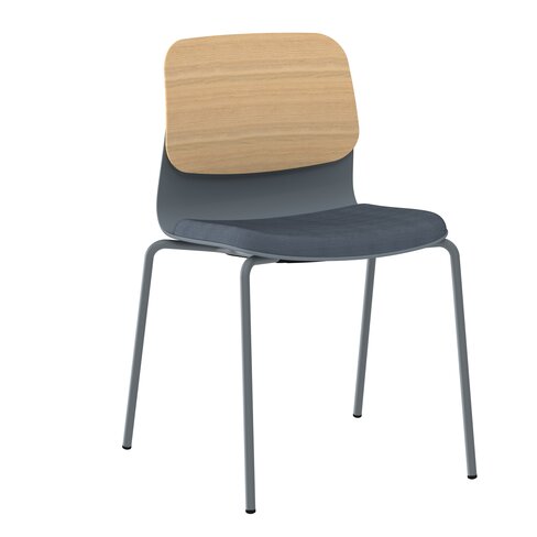 Chaise 4 pieds époxy Klik - assise textile enduit - dossier