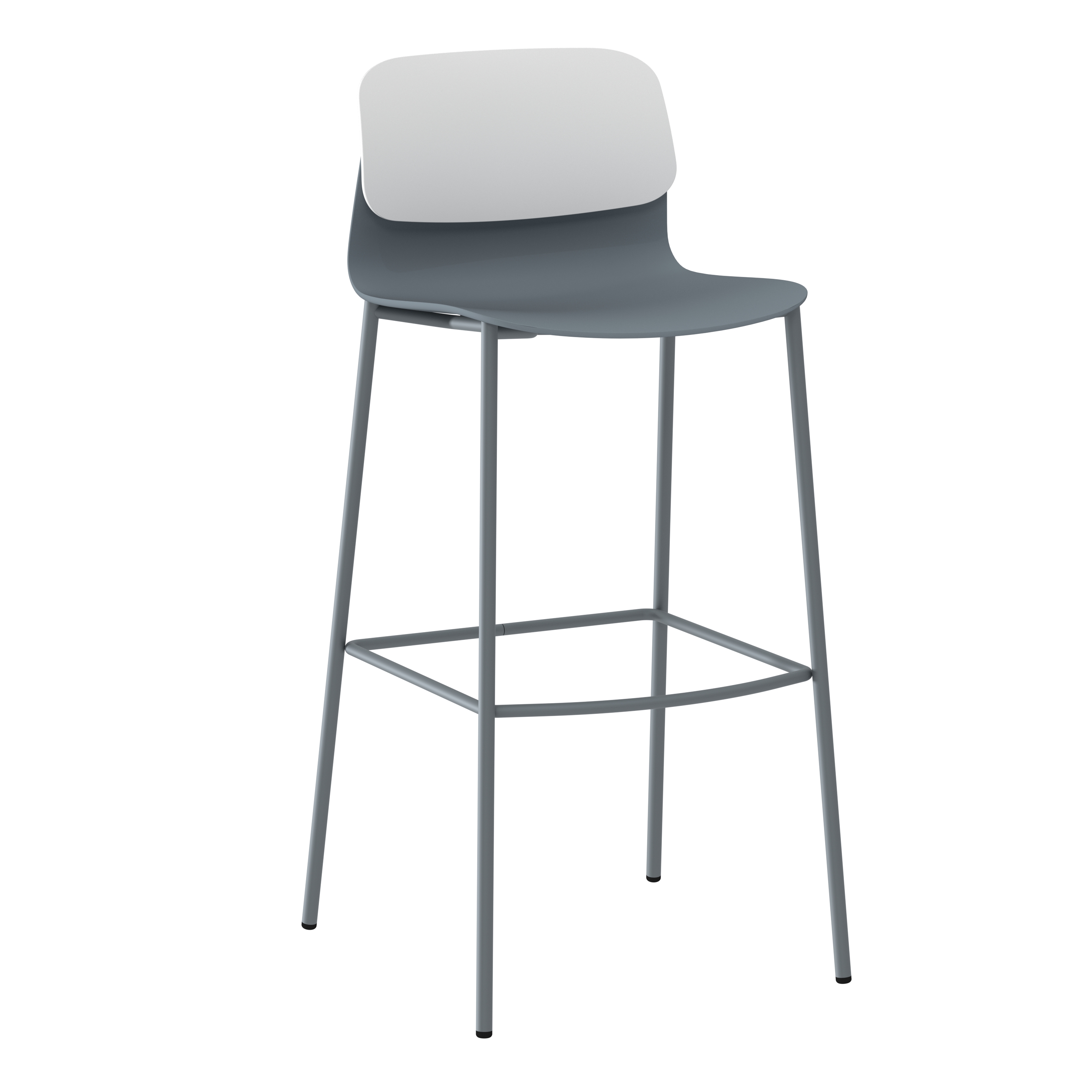 Chaise haute 4 pieds métal Klik - polypropylène - hauteur d'assise 76 cm