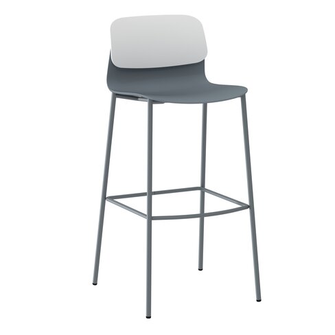 Chaise haute 4 pieds métal Klik - polypropylène - hauteur d'assise 76 cm