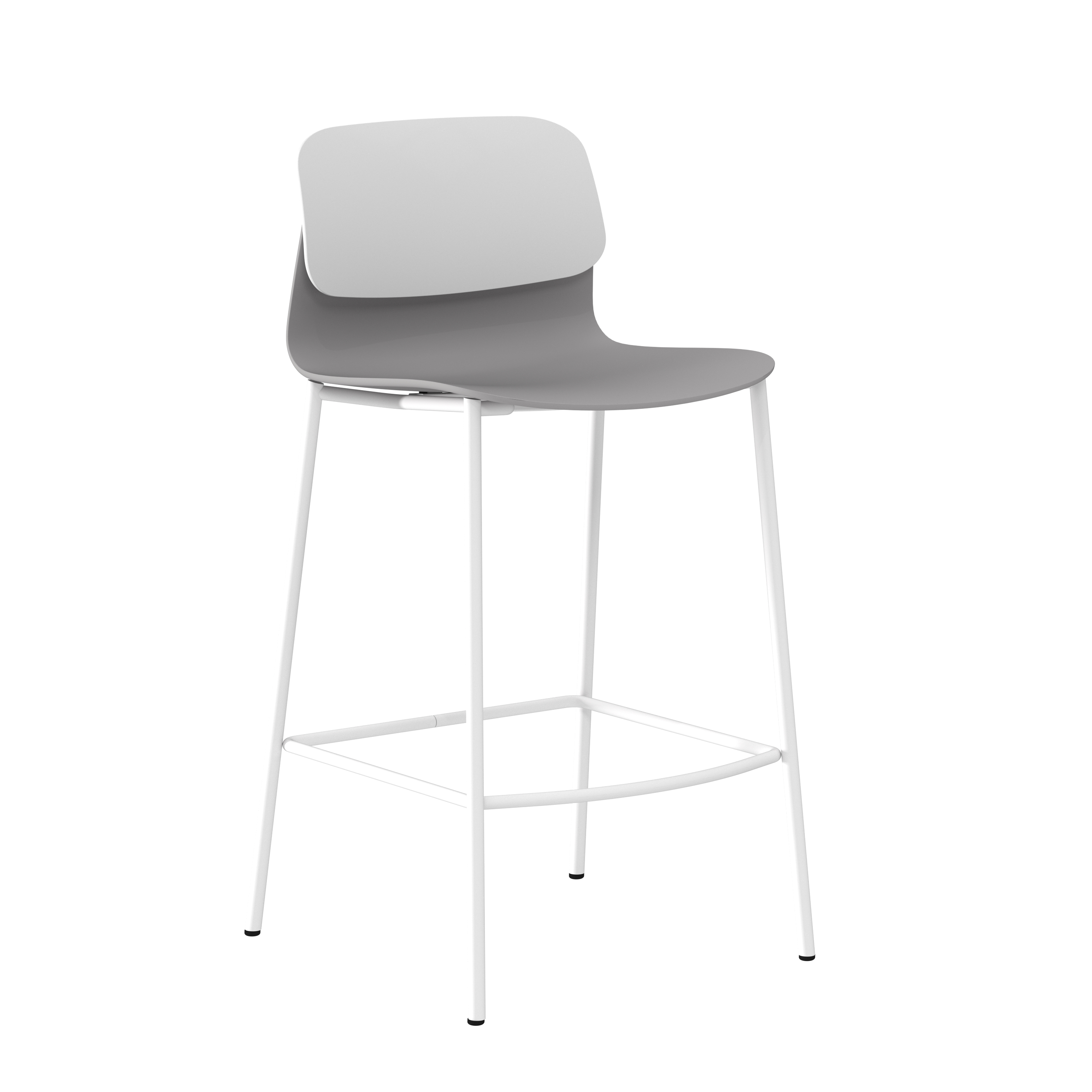 Chaise haute 4 pieds métal Klik - polypropylène - hauteur d'assise 63 cm