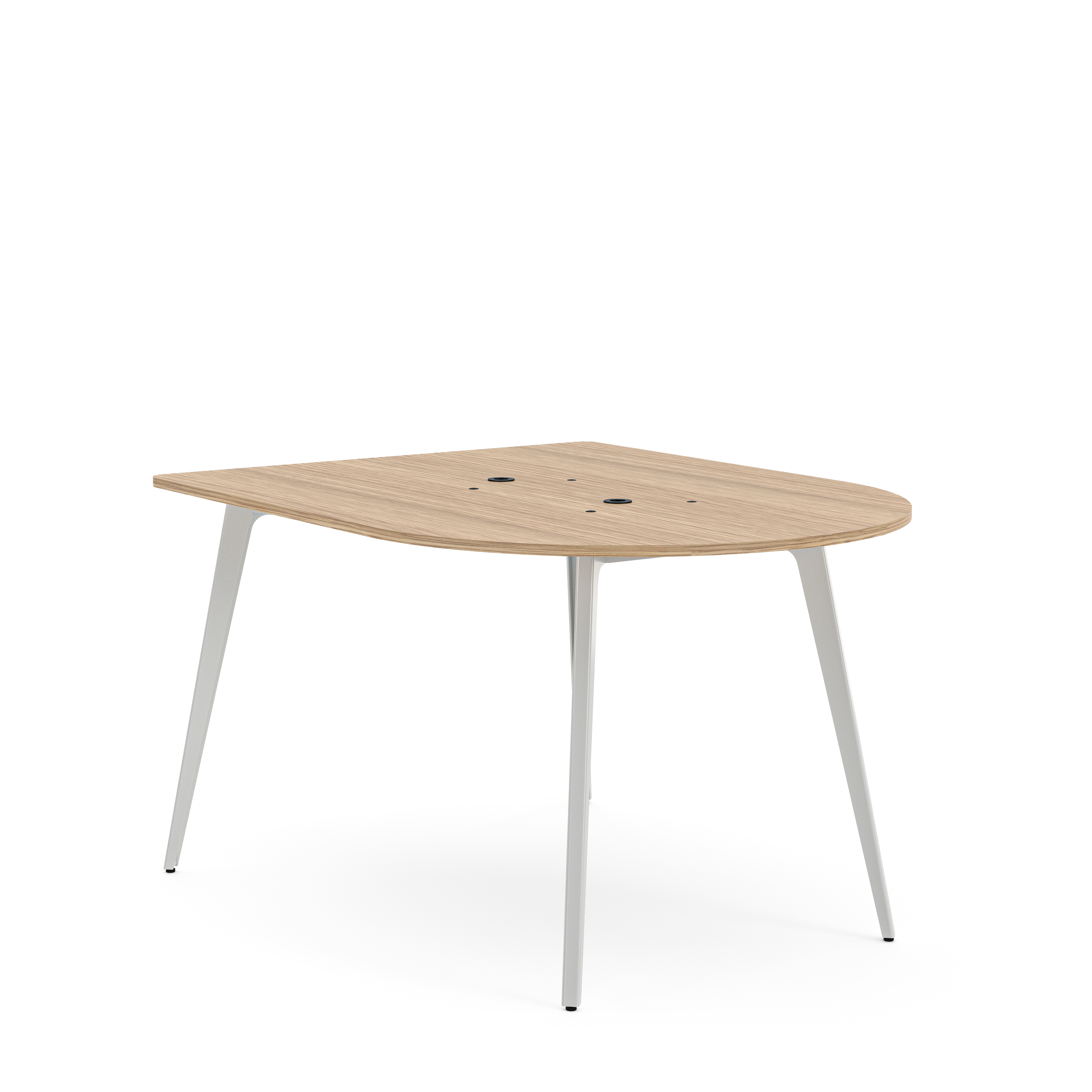 Table haute forme D 4/6 places Lares Media II - l. 140 x h. 105 x pr. 180 cm - 2 prises de courant + 4 prises USB C