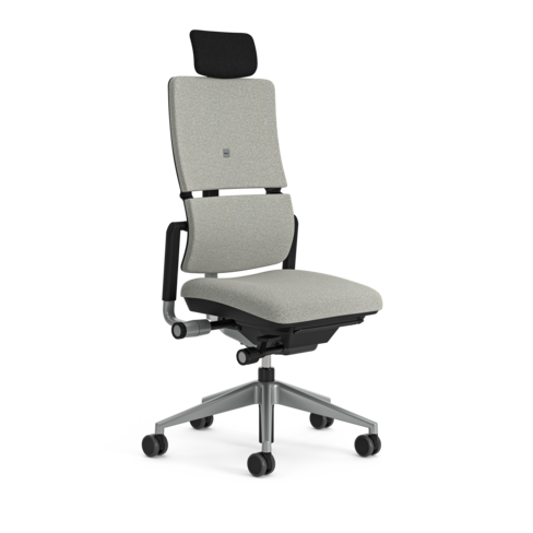 Chaise de bureau Please - tissu - piétement époxy - avec appui-tête