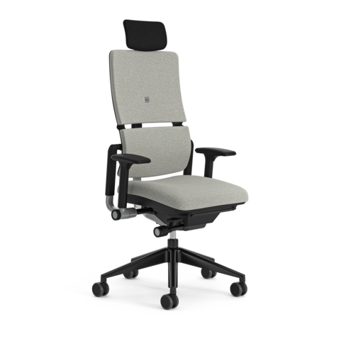 Fauteuil de bureau Please - tissu - piétement époxy - accoudoirs 3D - avec appui-tête