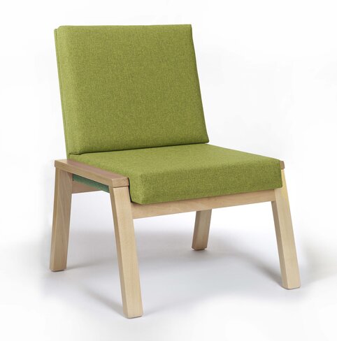 Chauffeuse sans accoudoirs Cadeo - structure hêtre - tissu