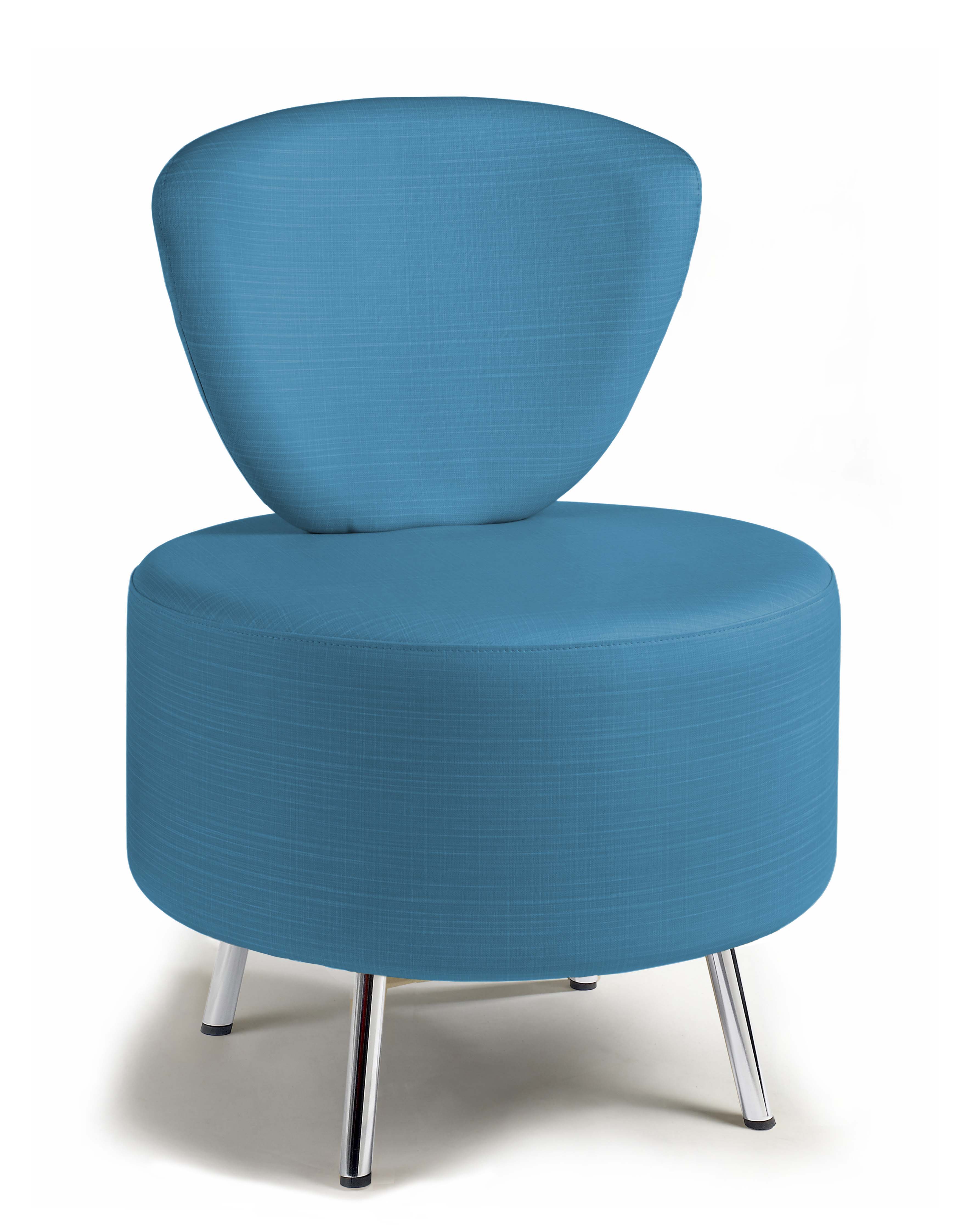 Chauffeuse Bulle - pieds chromés - unicolore - textile enduit