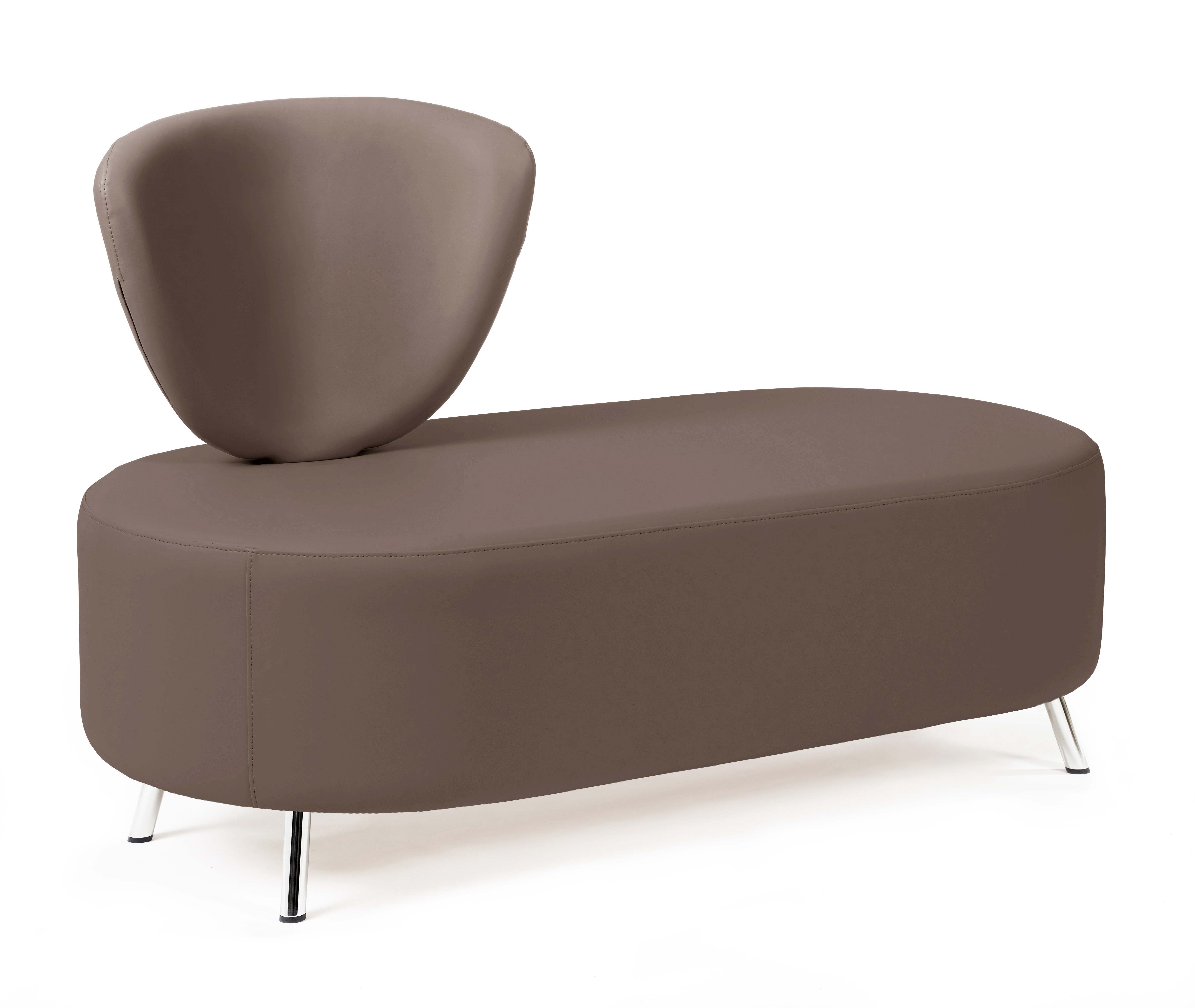 Banquette 2 places Bulle - 1 dossier - pieds chromés - unicolore - textile enduit