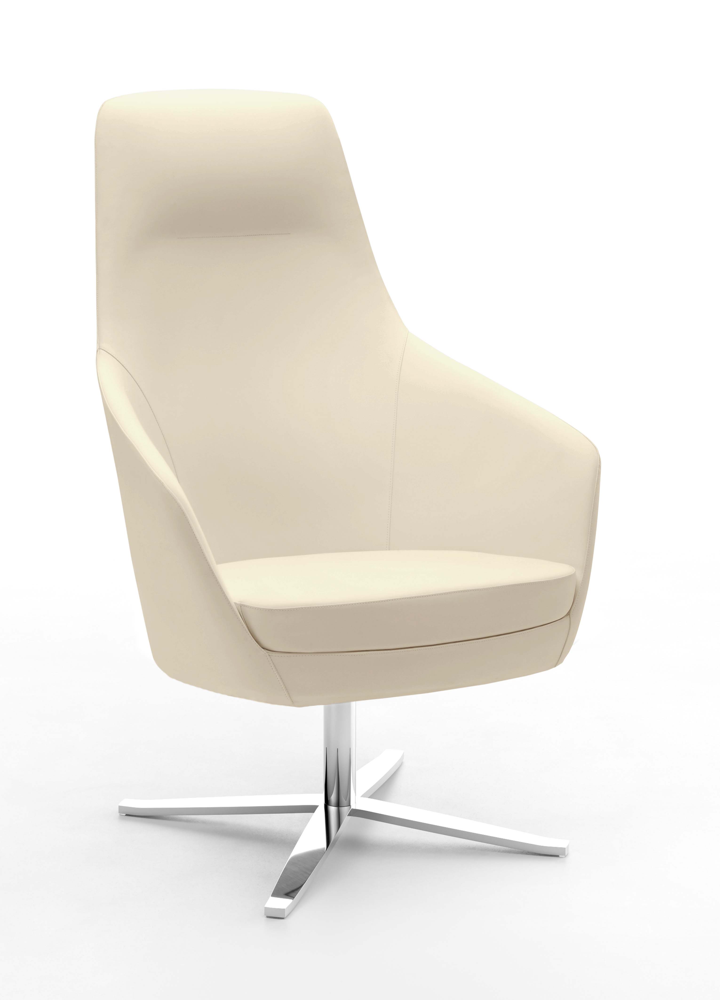 Fauteuil haut dossier Drift - piétement 4 branches chromé - textile enduit