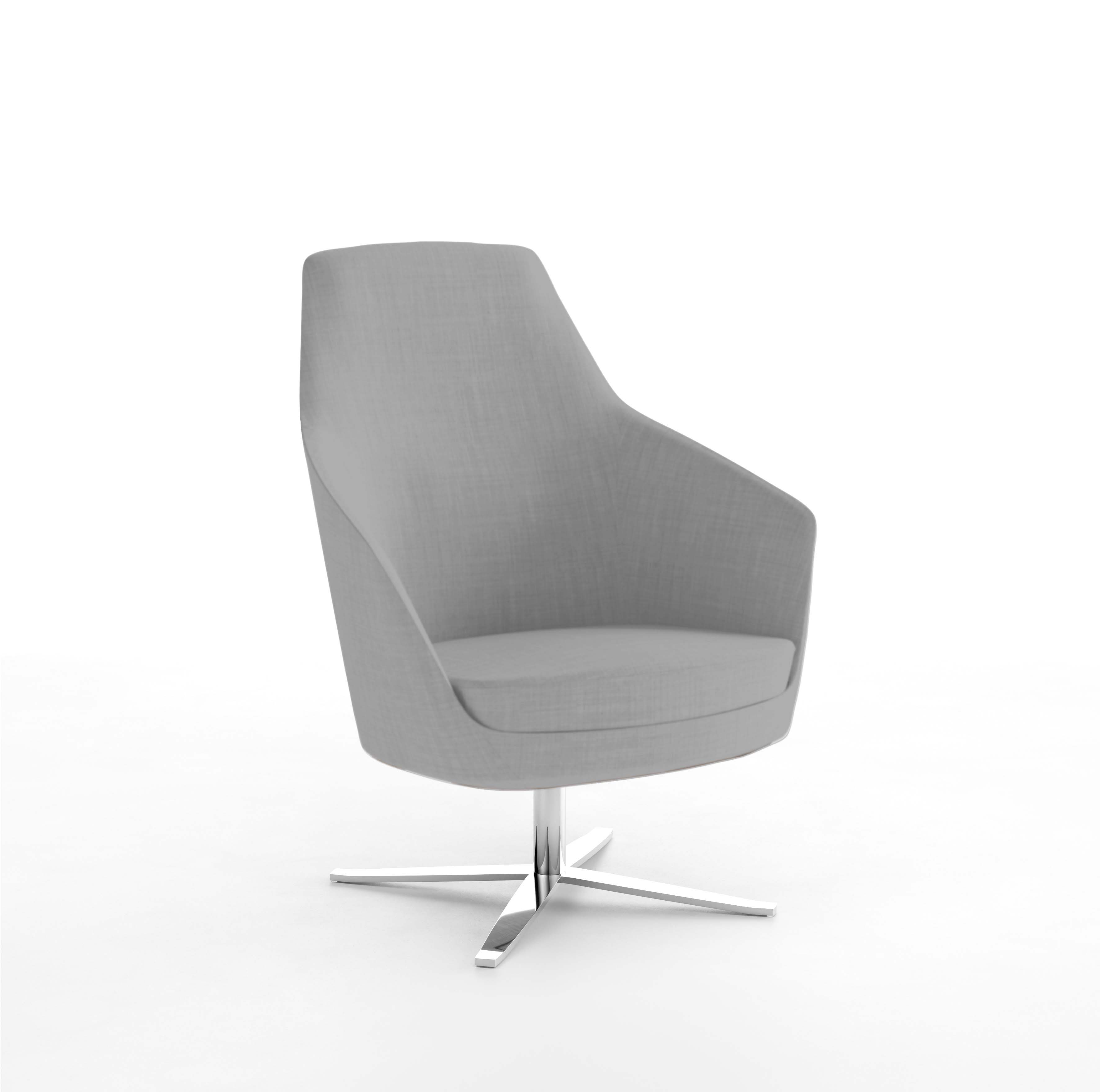 Fauteuil dossier moyen Drift - piétement 4 branches chromé - tissu